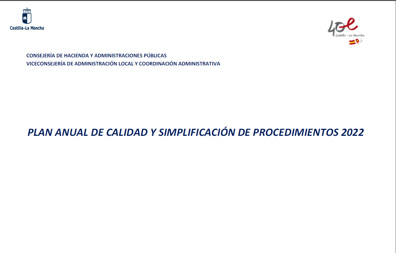 Plan anual de calidad y simplificación de procedimientos 2022